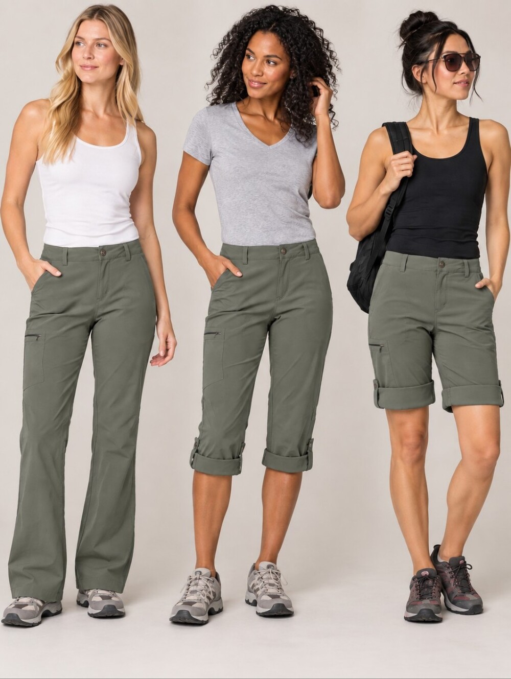 ❤️ LIKE NEW! REI 3 IN 1 SAHARA ROLL UP BOOTCUT ADJUSTABLE LENGTH PANTS, 8P (29P)